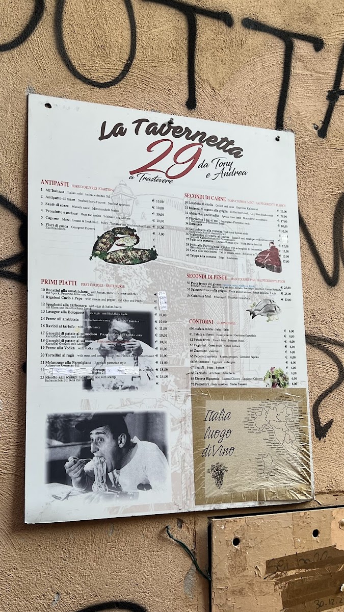 Menu La Tavernetta 29 Da Tony E Andrea-7